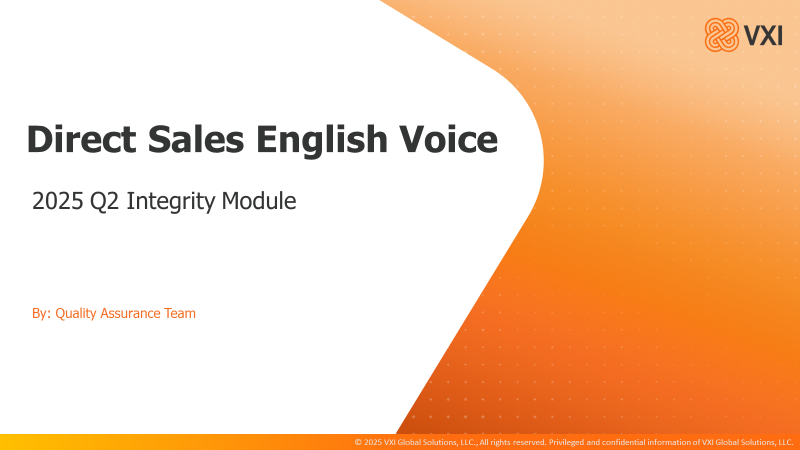 VXI Integrity Q2_QA_Direct Sales English Voice (2025) Q2QA_IM017