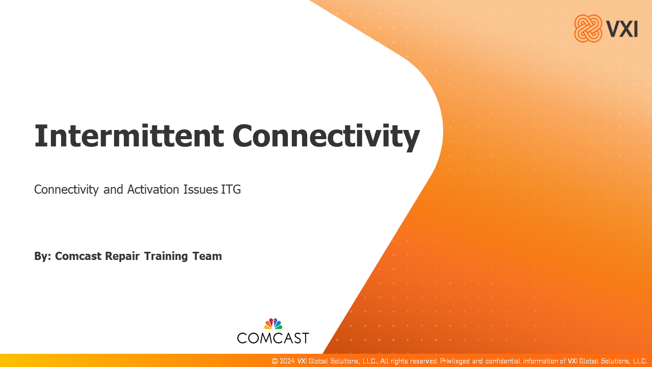 Comcast: Intermittent Connection 2025_03_19_VXICIC