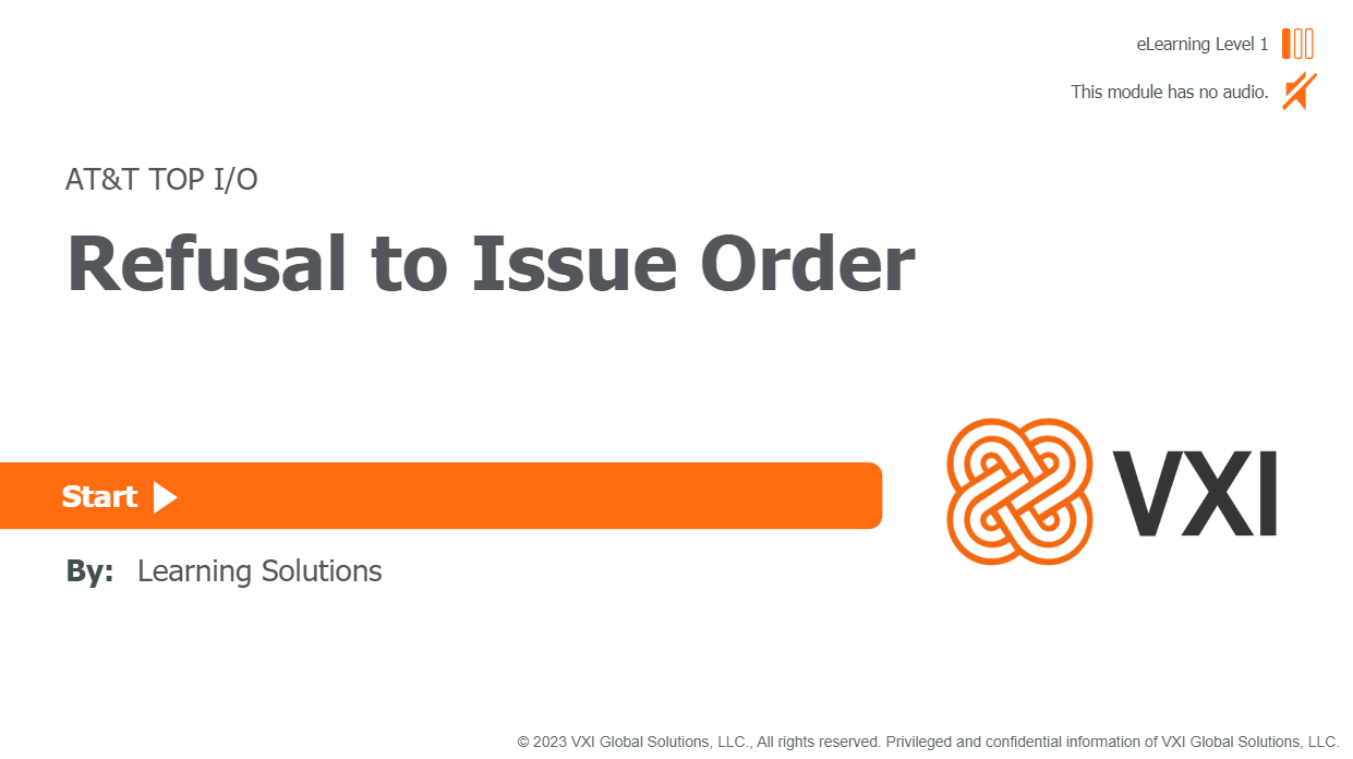 AT&T Top I/O: Refusal to Issue Order ATTTIORIO001