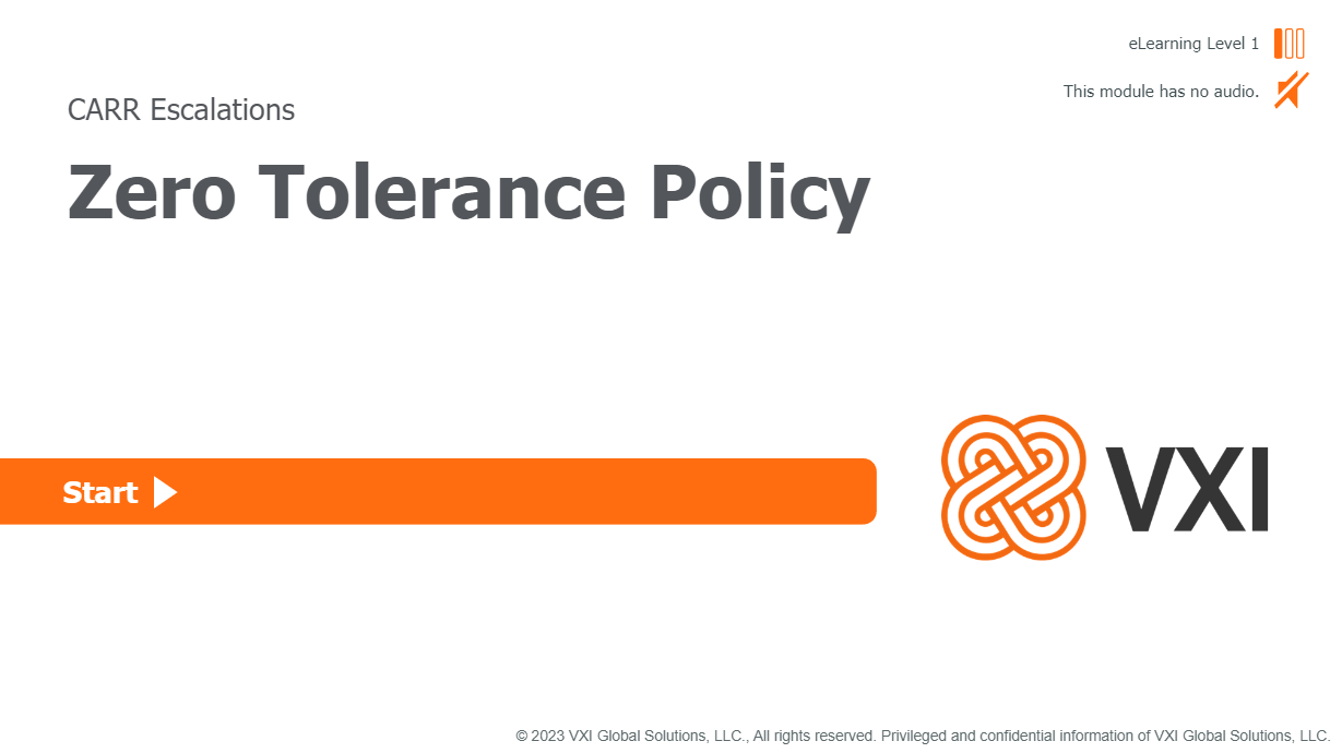 Zero Tolerance Policy | CenturyLink CLZTP001