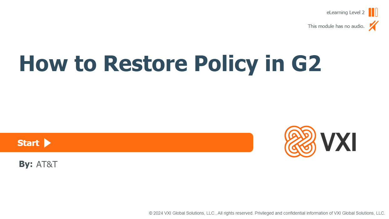How To Restore Policy in G2 HTRPG2001