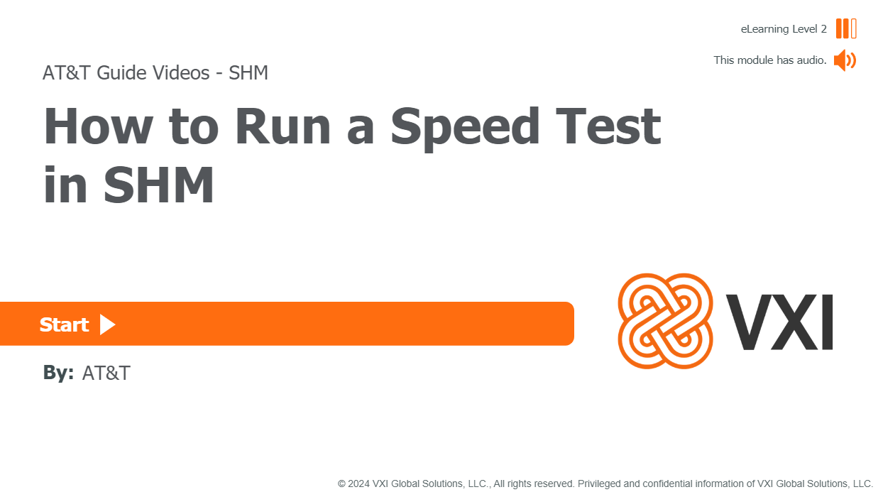 How to Run a Speed Test in SHM_VXI_AT&T_05_2024 HTRST001