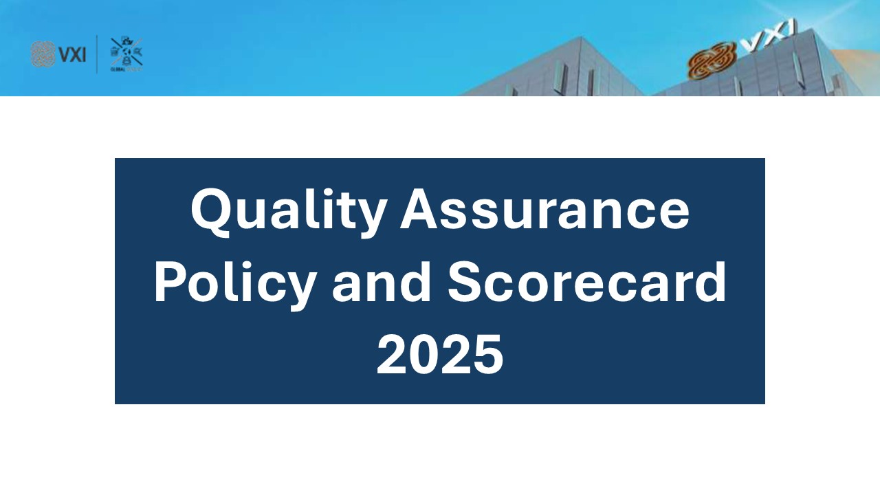 Quality Assurance Policy and Scorecard 2025 QA001