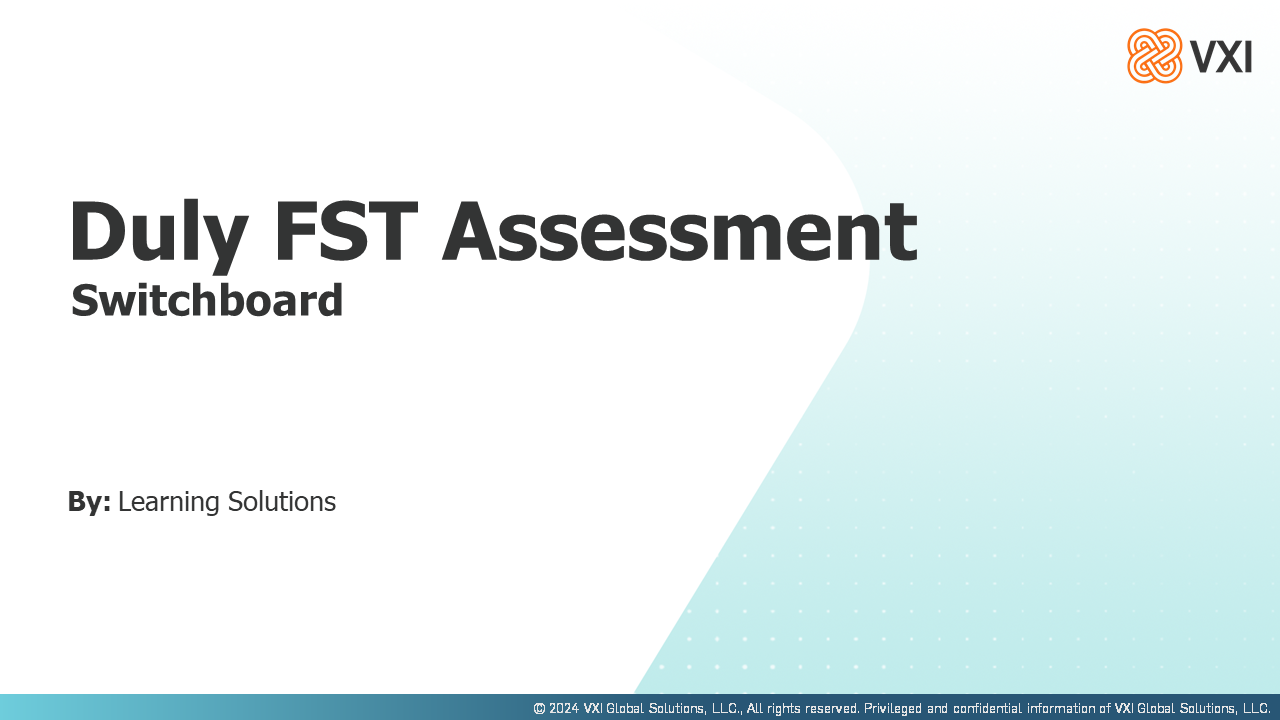 VXI Duly Switchboard FST Assessment VXIDSFSTA