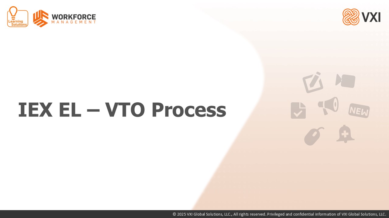 IEX EL - VTO Process WFM016